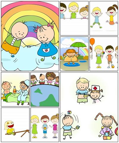 Children having fun - vector stock