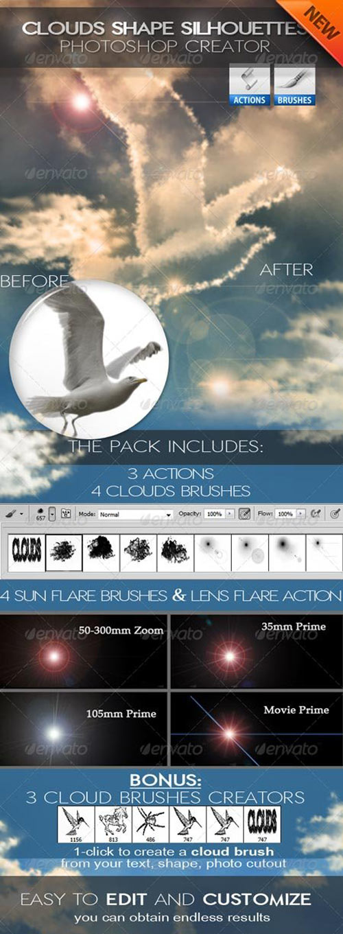 Cloud Shapes and Brushes Photoshop Creator 728852