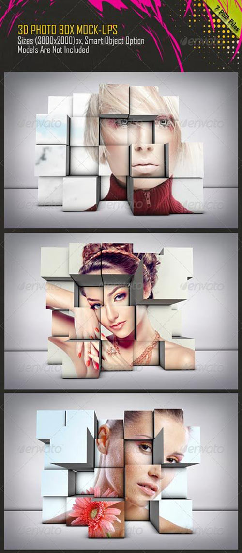 3D Photo Box Mockups 3D Photo Box Mockups