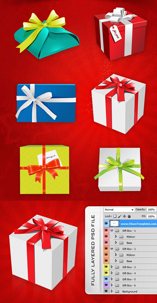 Holiday PSD Gift Boxes