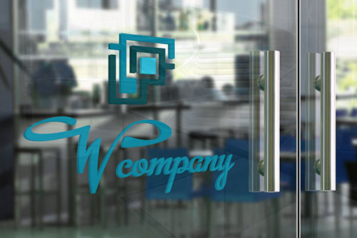 Glass Door Logo Mockup