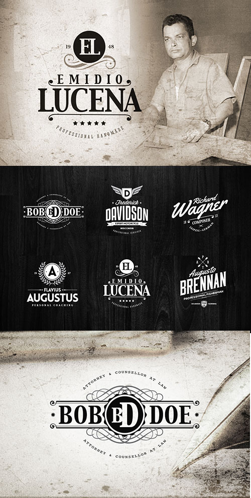 6 Name Based Badges & Logo Templates