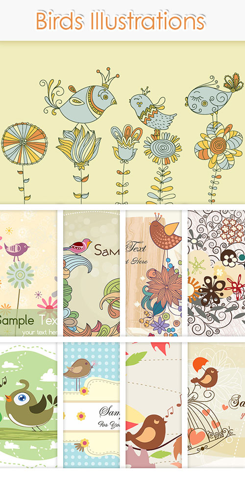 100 Birds Vector Illustrations 100 Birds Vector Illustrations