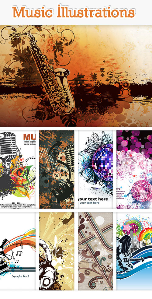 100 music Vector illustrations 100 music Vector illustrations