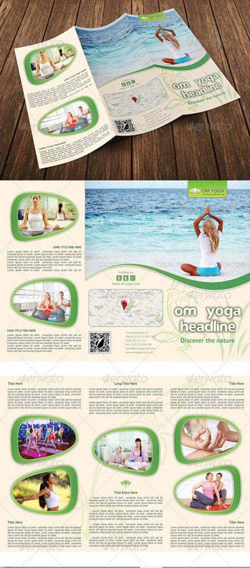 Yoga Trifold Brochure Template 06