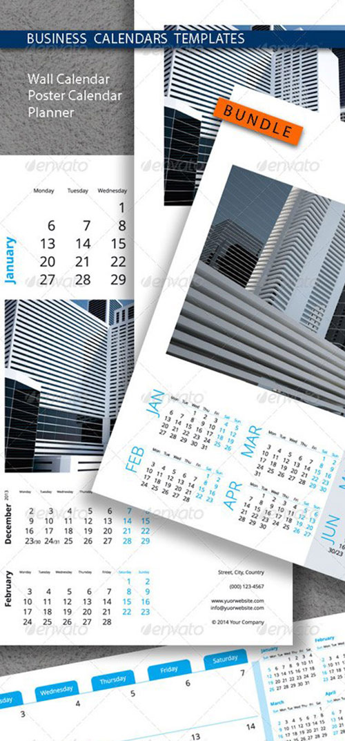 Business Calendars Templates Bundle