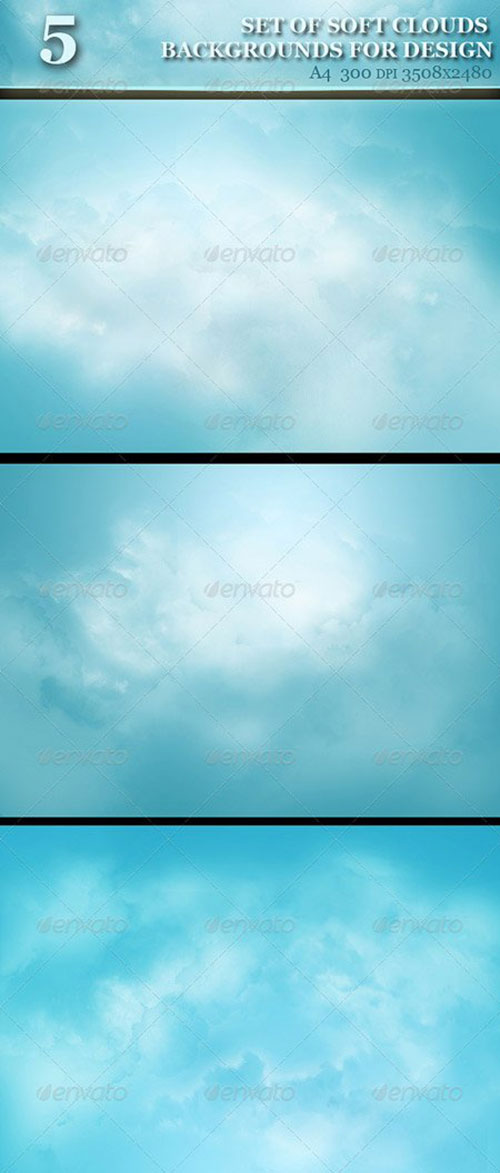 Set of Soft Clouds Backgrounds for Design Set of Soft Clouds Backgrounds for Design