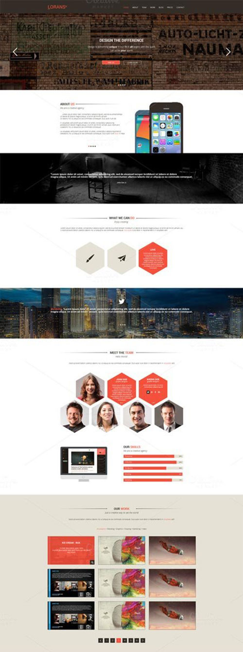 Lorans - One Page PSD Theme