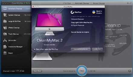 CleanMyMac 2.3.0b1 (Mac OS X)