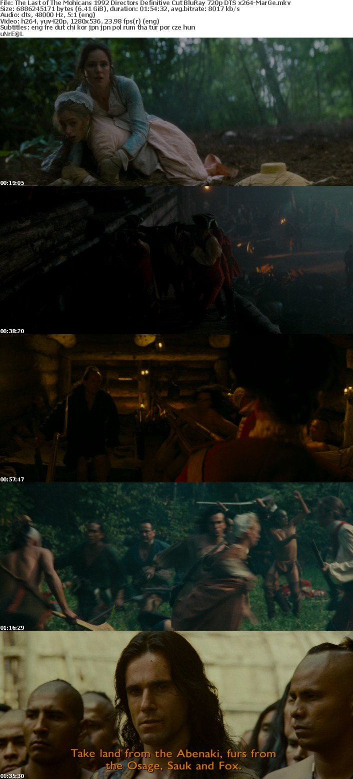 The Last of The Mohicans 1992 Directors Definitive Cut BluRay 720p DTS x264-MarGe