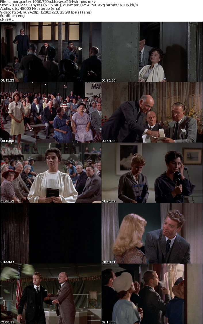 Elmer Gantry 1960 720p BluRay x264-SiNNERS