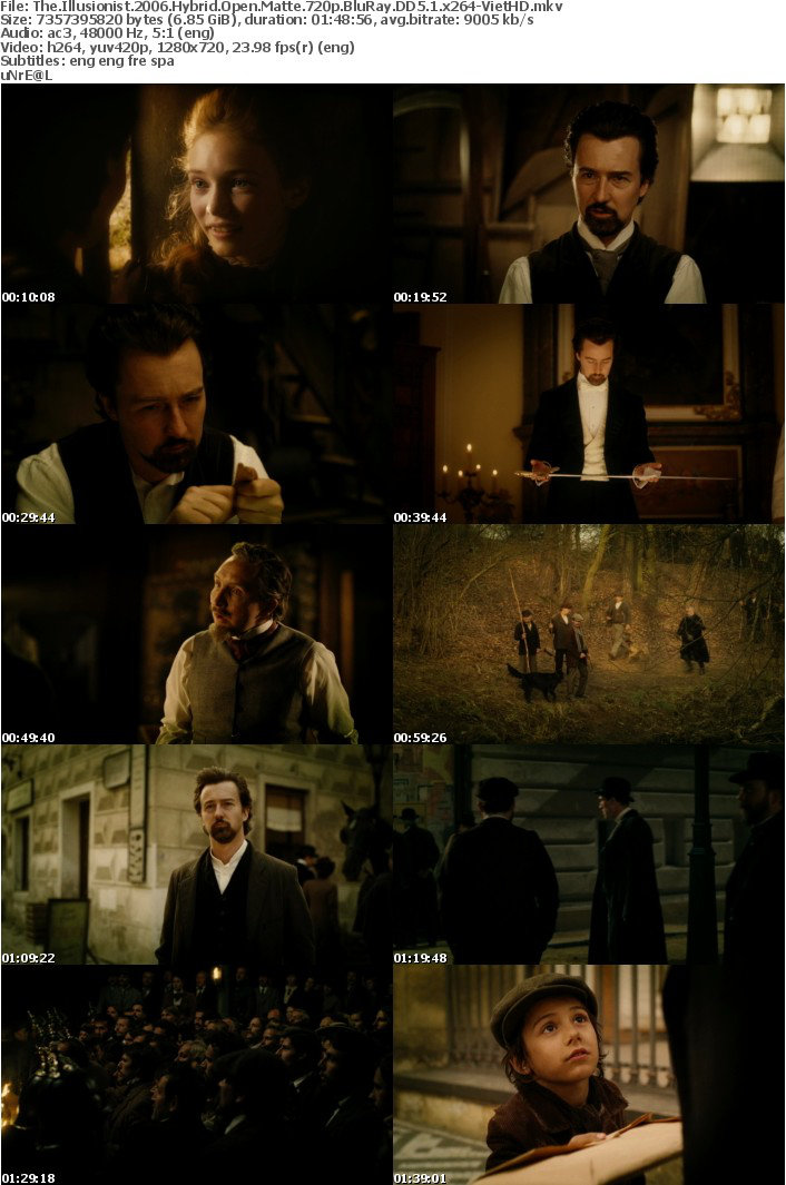 The Illusionist 2006 Hybrid Open Matte 720p BluRay DD5 1 x264-VietHD The Illusionist 2006 Hybrid Open Matte 720p BluRay DD5 1 x264-VietHD